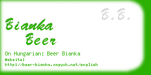 bianka beer business card